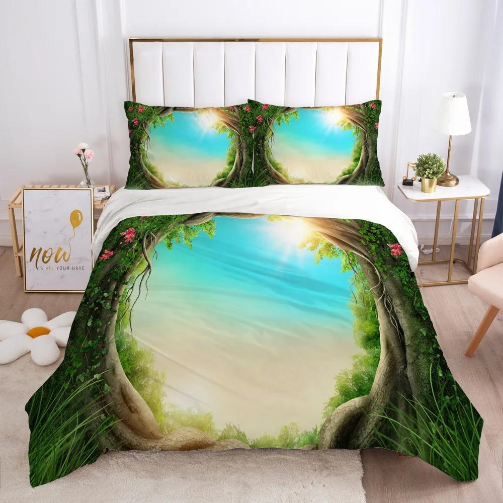 

Carton Firefly Soft Duvet Cover King/Quen Sized Dimensions,Natural Forest Animals Theme Beding Set for Young Boys Dark Gren Polyester Comfortable 120*200cm Single