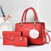 Fashion 3-in-1 Ladies Handbag Set, Cute Pom Pom Multiway Shoulder & Crossbody Daily Bags