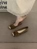 Flat-bottomed temperament gentle senior commuter single shoes women's shoes 2025 new spring French square head Mary Jane ladyshoes