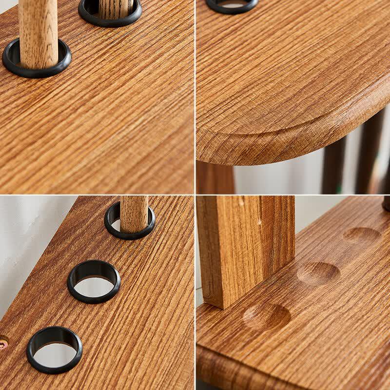 Jundingying 8-Hole Wooden Floor Pool Cue Rack