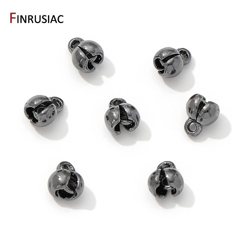 18K Gold Plated Brass End Crimp Beads For Jewelry Making,DIY Bracelets Accessories,Bead Tip Connectors For Jewelry Supplies