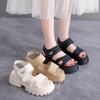 Sportsandalen Damen Sommer neu Plateau Mode vielseitig leicht Römersandalen Zehenfrei Klettverschluss Strandschuhe