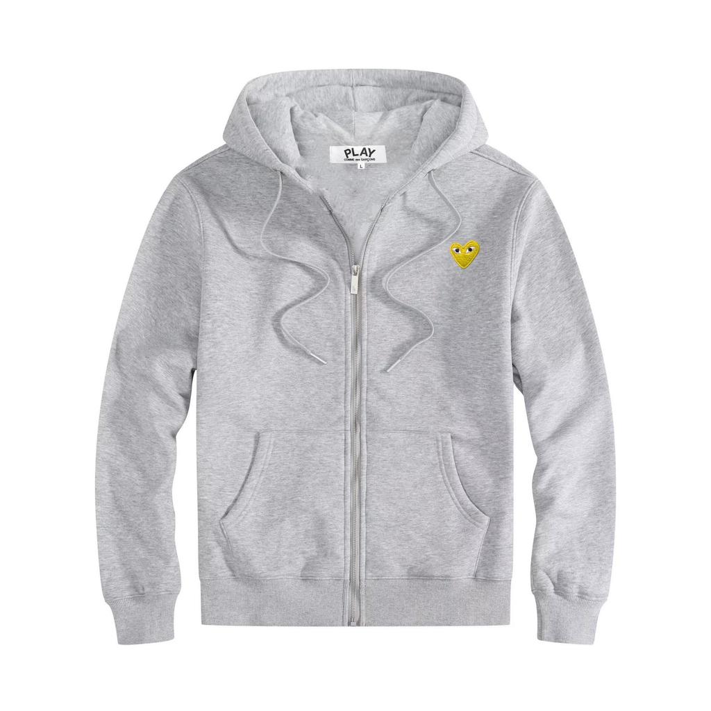 HEYPLAY Peach Heart Japanese Streetwear Unisex Hooded Zip-Up Sweatshirt