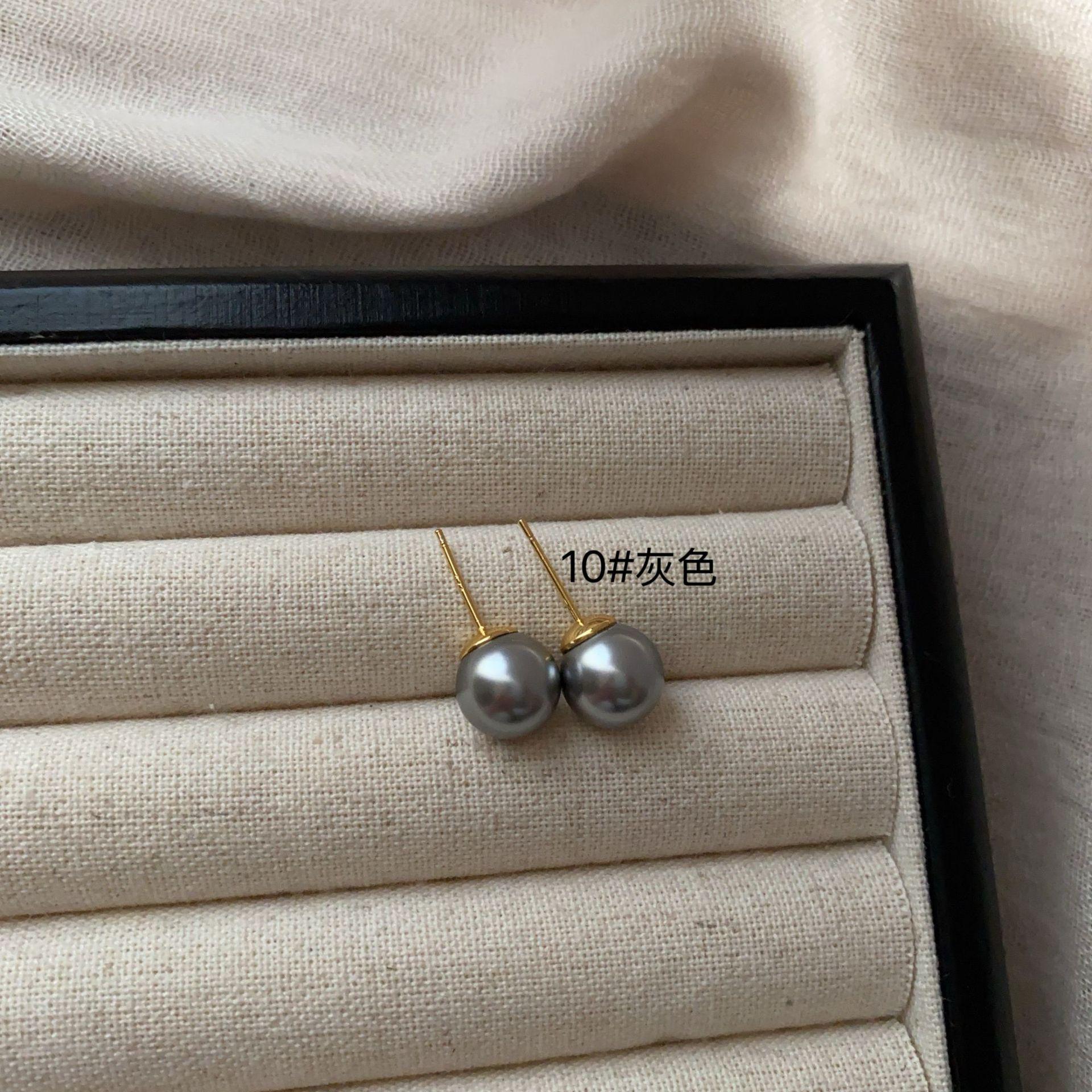 Серьги-пусеты из круглого жемчуга разных размеров и цветов, продвинутые, универсальные, простые и щедрые, легкие роскошные нежные серьги