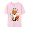 Fox Worship Cute Fox Leaves T Shirts April Fool Day Tops Shirts Short Sleeve For Unisex High Quality Premium Cotton Tshirts