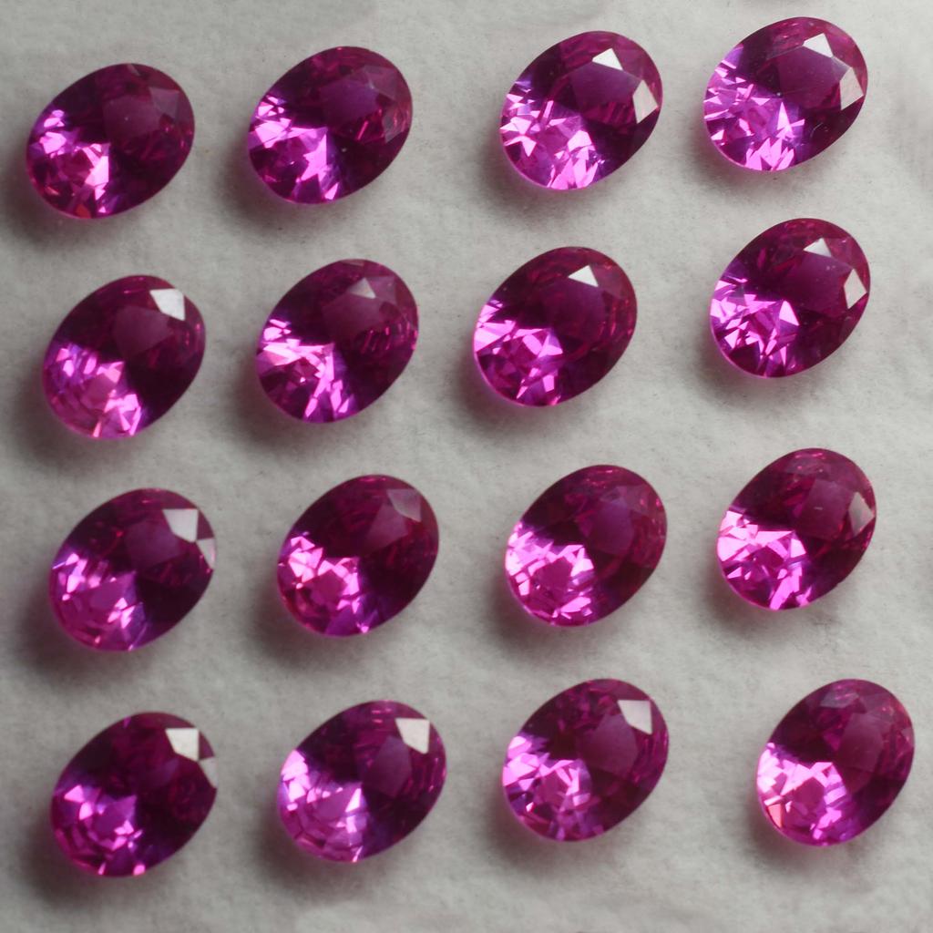 24 Pcs Natural CERTIFIED Untreated Oval Cut Ruby Pink Loose Gemstone 8x6 Mm Z-9650