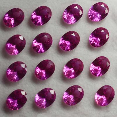 Natural Pink Ruby Loose Gemstone 24 Pcs Untreated Oval Cut 8x6 Mm for Jewelry Making and Crafts