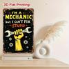 1pc 8x12" 2D Flat Printed Metal Sign - Vintage Worker & Tools Design, Gift for Car Enthusiasts Mechanics Humor Lovers