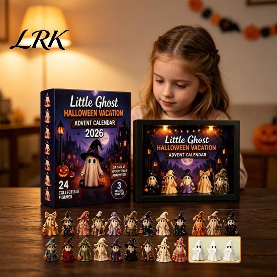 Christmas Countdown Decoration Halloween Advent Calendar 2026, 24 Day Light Up Box with Pumpkin Ghost Figures, Holiday Party Decor, Fun Collectible