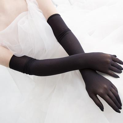 Sexy Thin Transparent Elastic Tight Stocking Gloves Women Night Club Wedding Dance Party Sunscreen Summer Etiquette Gloves