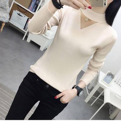 Nuevo Jersey de cuello alto para mujer, Jersey de punto ajustado, suéter amarillo de gasa calado