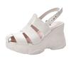 Summer platform Roman sandals women's 2025 summer new British style woven hollow leather wedge heel versatile sandals