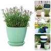 Plastic Flowerpot Indoor Outdoor Planter Flower Pots for Plants with Tray Home Decoration Potted Plant Holder Gardening Supplies