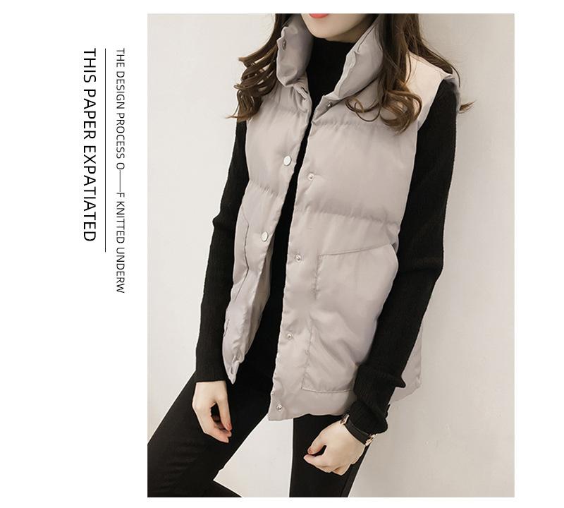 Women's Black Padded Vest Button Front Sleeveless Outerwear Autumn Winter Casual Warm Lightweight Quilted Gilet