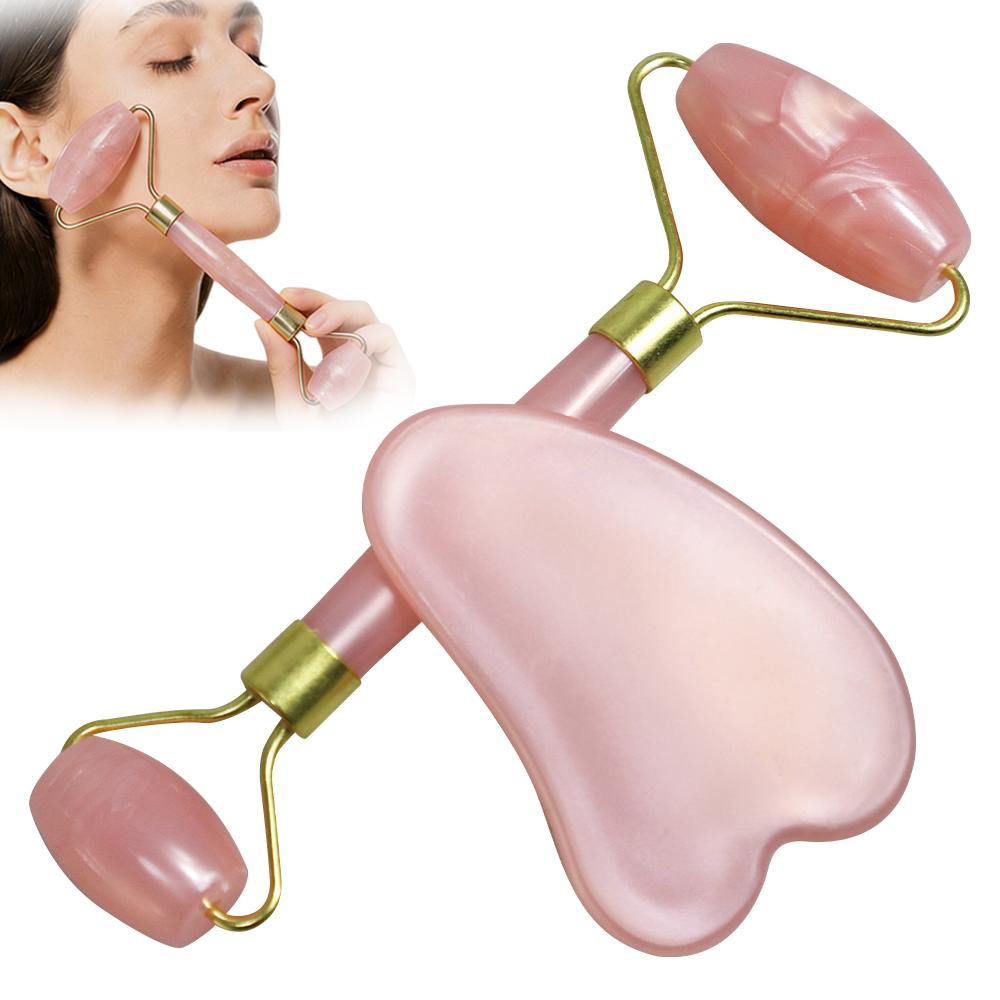 Natural Resin Facial Massage Tool Crystal Scraping Roller Set Reduces Wrinkles Facial Lifting Skincare Relieves Facial Swelling