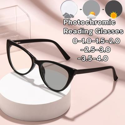 Occhiali da vista vintage cat eye che cambiano colore per miopia, alla moda, ultraleggeri, anti luce blu, occhiali eleganti da donna per miopia
