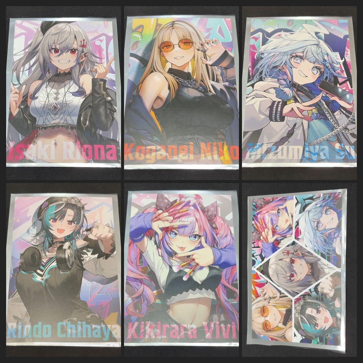 Использованная postcard-бонус за покупку, 6 типов всего FLOW GLOW Tower Records Popup