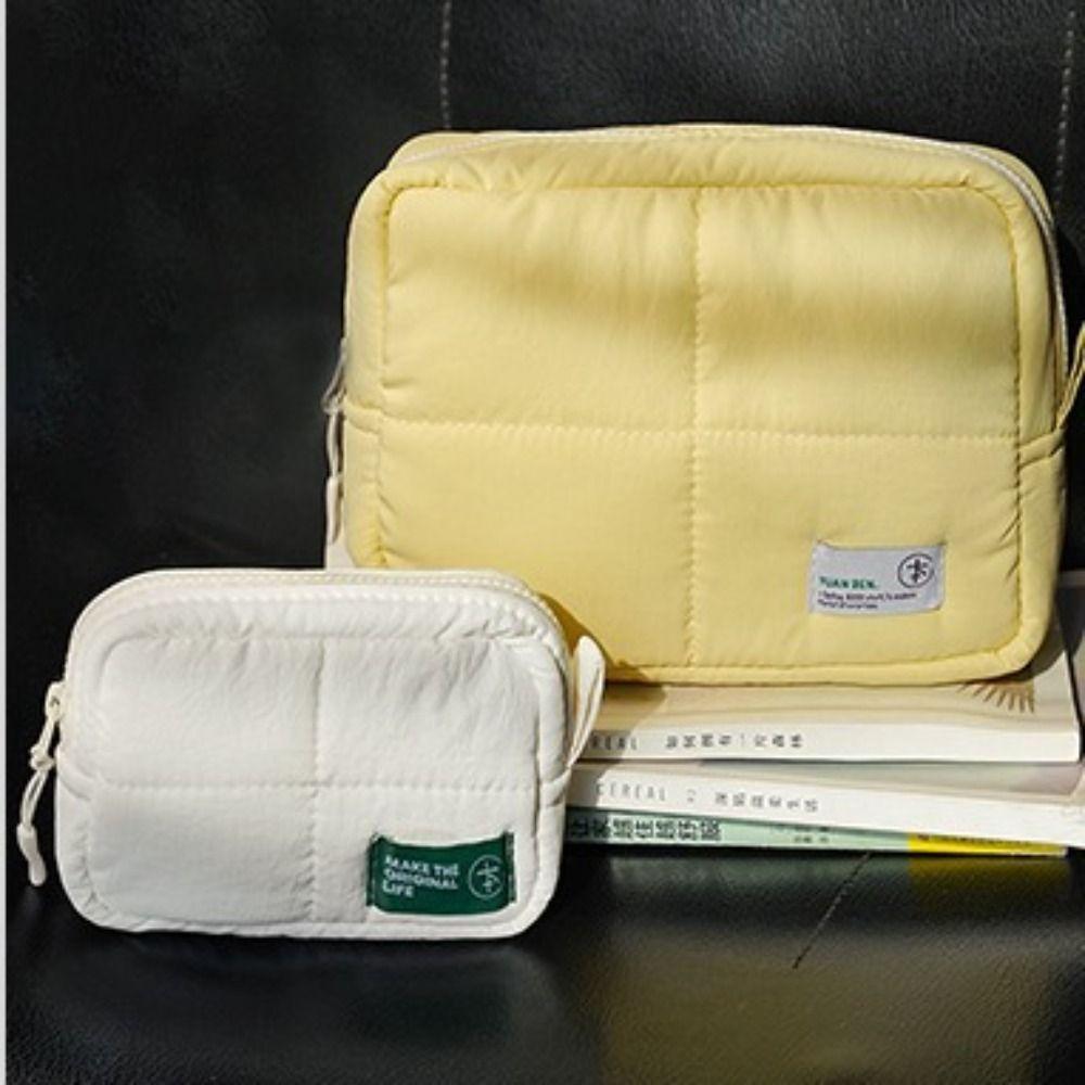 

Square Cosmetic Pouch Quilted Skincare Storage Bag Suitcase Makeup Bag Travel S синий