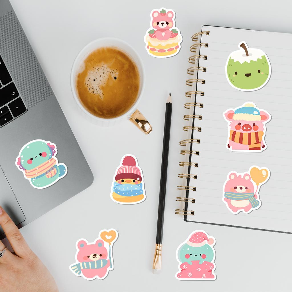50 Cute Wind Animal Graffiti Stickers Water Cup Computer Laptop Suitcase Waterproof Decorative Stickers