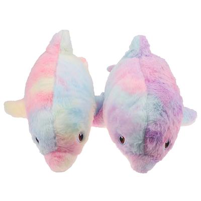 Süßes Buntes Delfin-Stofftier Cartoon Plüschtier Puppe Weiches Kissen Heimdekoration Für Mädchen Jungen Geburtstagsgeschenk