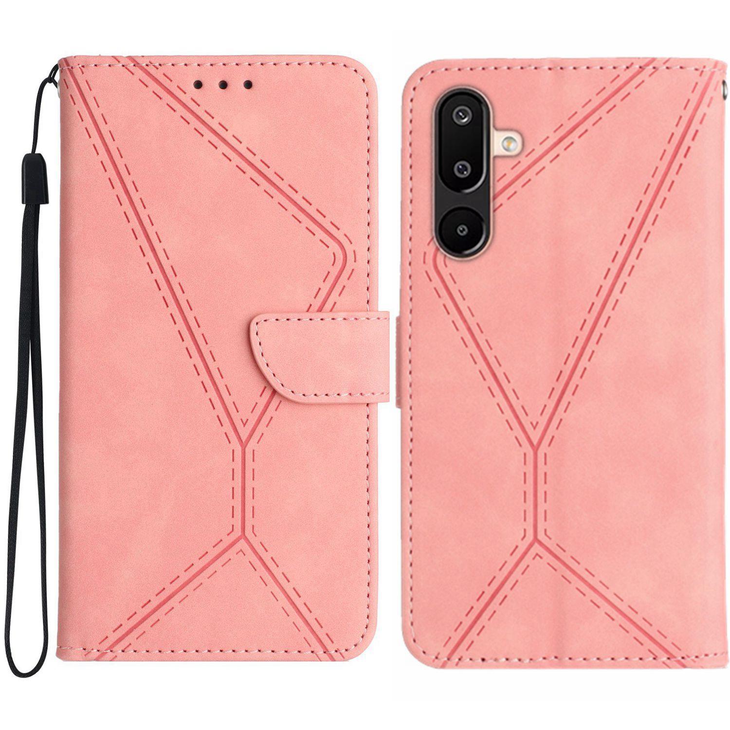 

Чехол-книжка для Samsung Galaxy M36 5G, Skin Touch, с тиснением в виде линий, из ПУ-кожи C