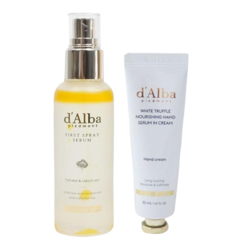 

d’Alba White Truffle Mist Serum 100ml + Hand Cream 30ml Gift Set – Hydrating Glow Mist & Nourishing Hand Care