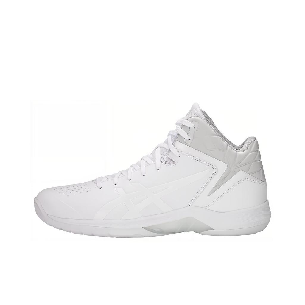 Asics Geltriforce 3 Ronde Neus Vetersluiting Synthetisch Leer Mid-Top Basketbalschoenen Heren sneaker Wit 1061A006-100