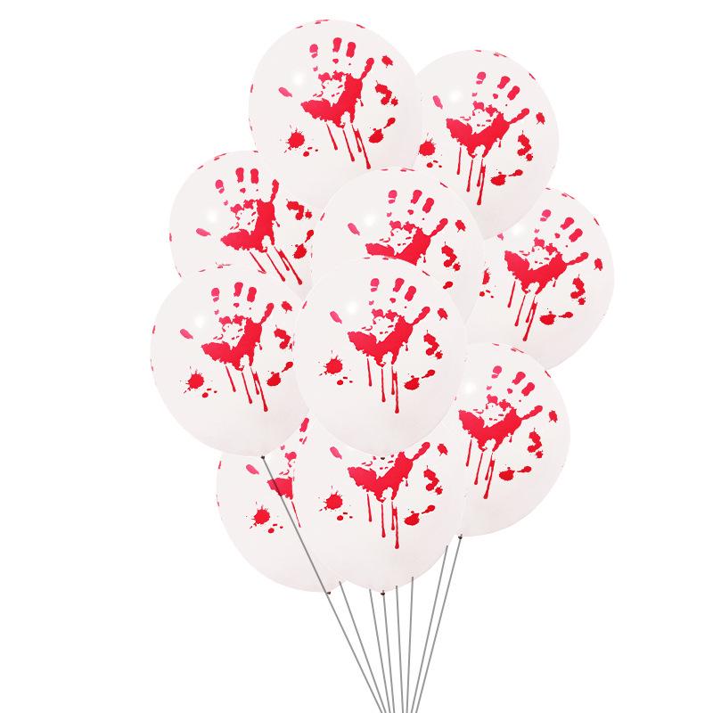 Halloween Ghost & Skeleton Balloon Set - 12-Inch Latex with Pumpkin & Bat Prints