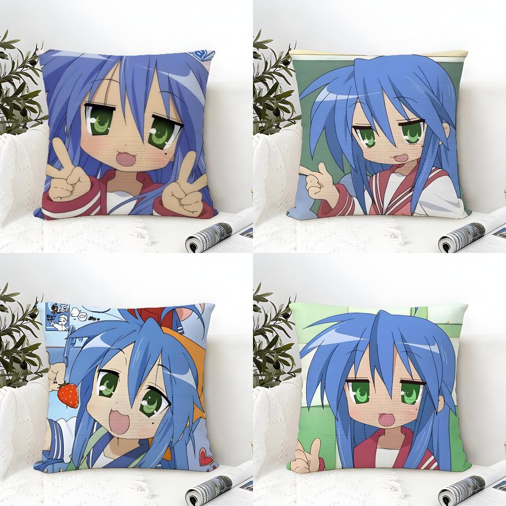 Anime Lucky Star Pillow Case Linen Pillow Case Sofa Home Decor Cushion Cover Cushion Cove