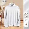 Men's Mercerized Cotton Mock Neck Long Sleeve T-Shirt