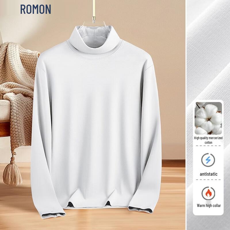 Men's Mercerized Cotton Mock Neck Long Sleeve T-Shirt