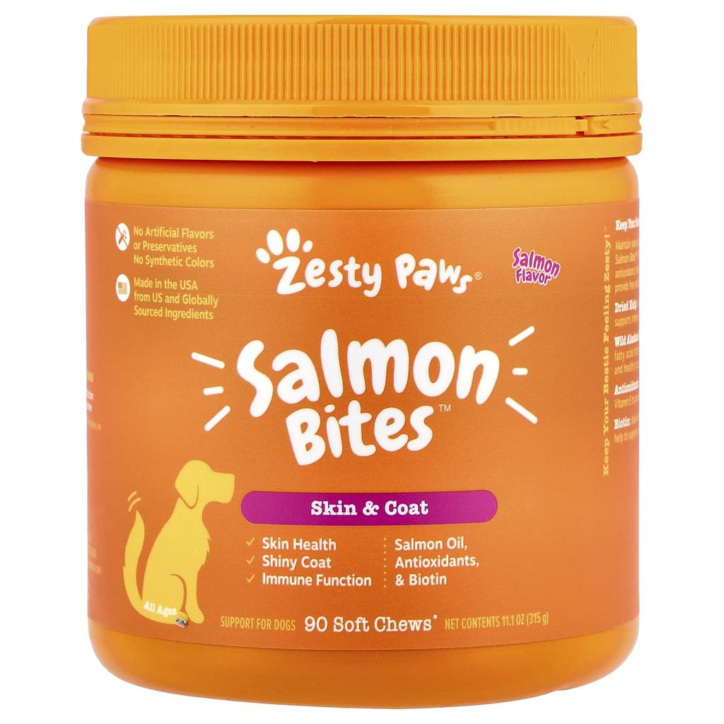 Salmon Bites™, Dogs, All Ages, Salmon, Soft Chews, 90 Count, 315G (11.1Oz)