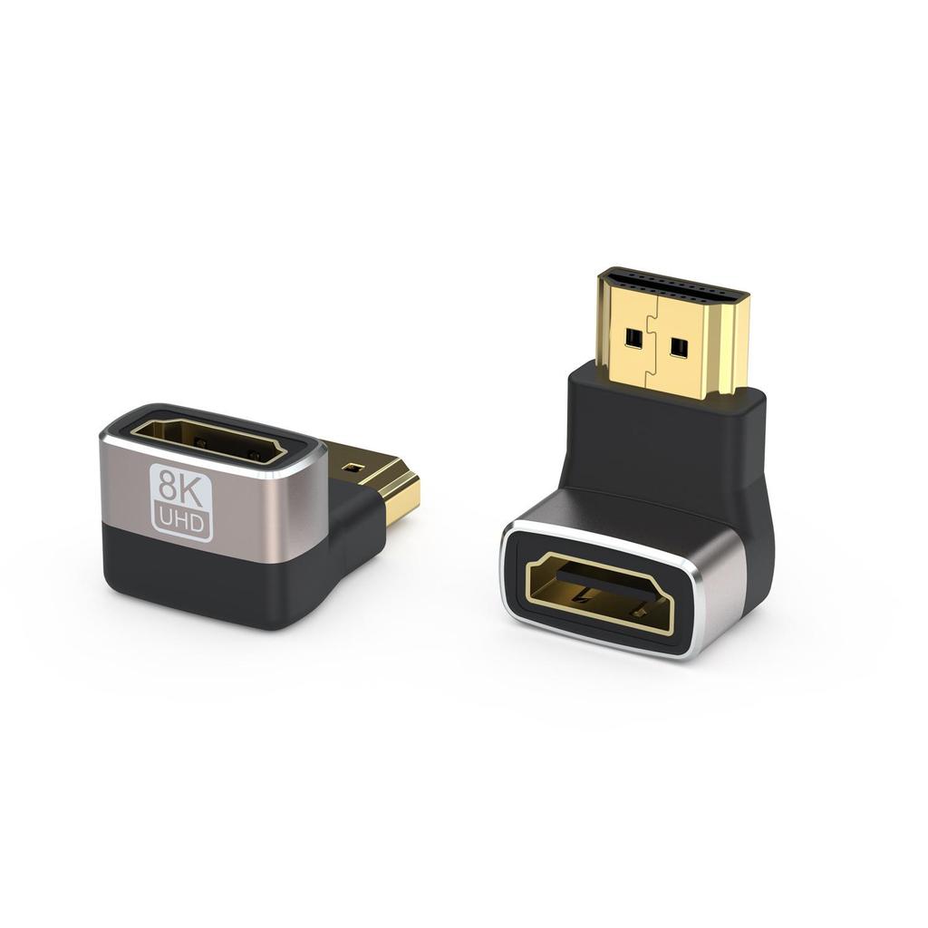 HDMI 2.1 Right-Angle Adapter for TVs, Computers, and Projectors, Aluminum Alloy