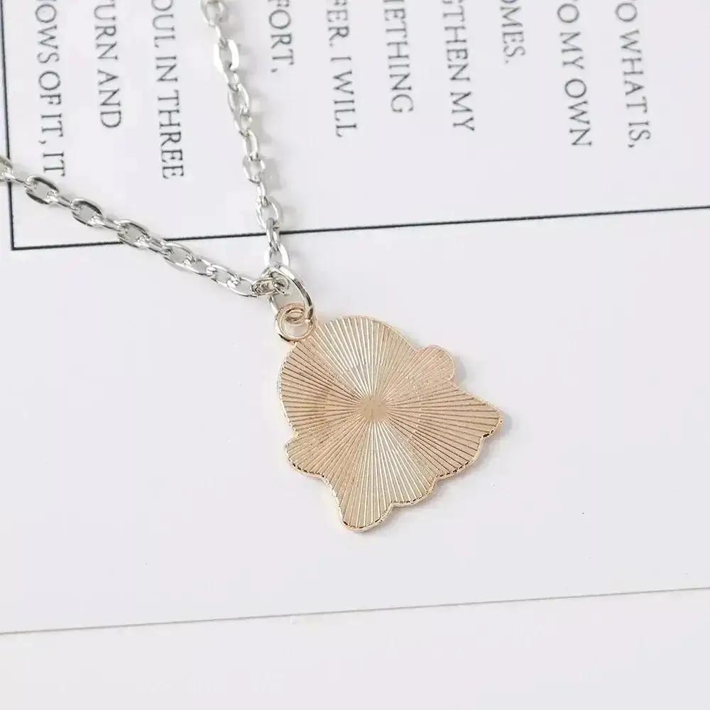 1Pcs Simple Cute Fashion Girl's Personality Black And White Ghost Necklace Cool Niche Pendant Versatile Chain Male Necklace