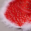 Red Christmas Cowboy Hat Santa Claus Decoration Holiday Party Props Wide Brim Cowgirl Hat Jazz Hat