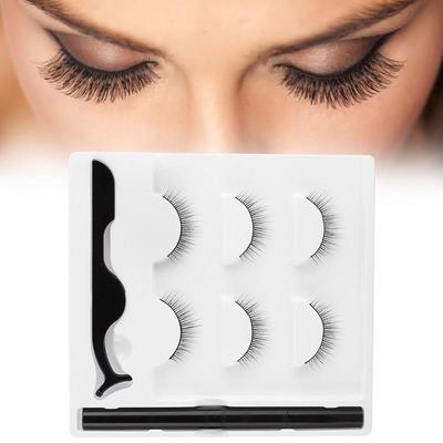 3 Paar falsche Wimpern, magnetischer Eyeliner-Stift, Pinzetten-Set, Wimpern-Make-up-Set