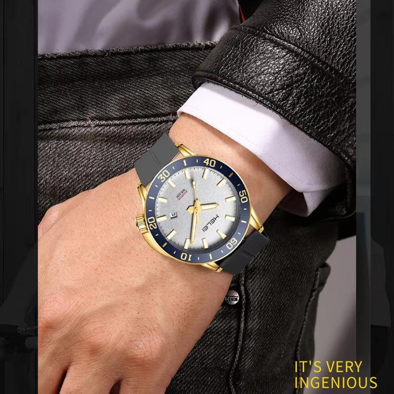 Mens Quartz Watches Large Face Diving Style Wrist Watch Luminous Hands Waterproof Watch with Date