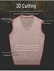 Men's V-Neck Knitted Vest: Thick Sleeveless Sweater for Autumn/Winter - Solid Color, Middle-Aged Business Style