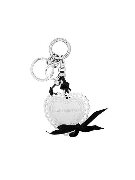 

SENTIMENTS NO.525 [silver] HEART RIBBON LACE KEY RinG silver