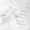 Alloy electroplating one-word clip jewelry, moon headdress, niche snowflake stacked hairpin set, women