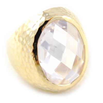 Bague Plaqué Or 'Lux' Blanc