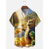 Hawaii Men's Shirt 3D Print Funny Cartoon Animal Short-sleeved Tops Summer Casual Men's Clothes Street fashion shirt for boys