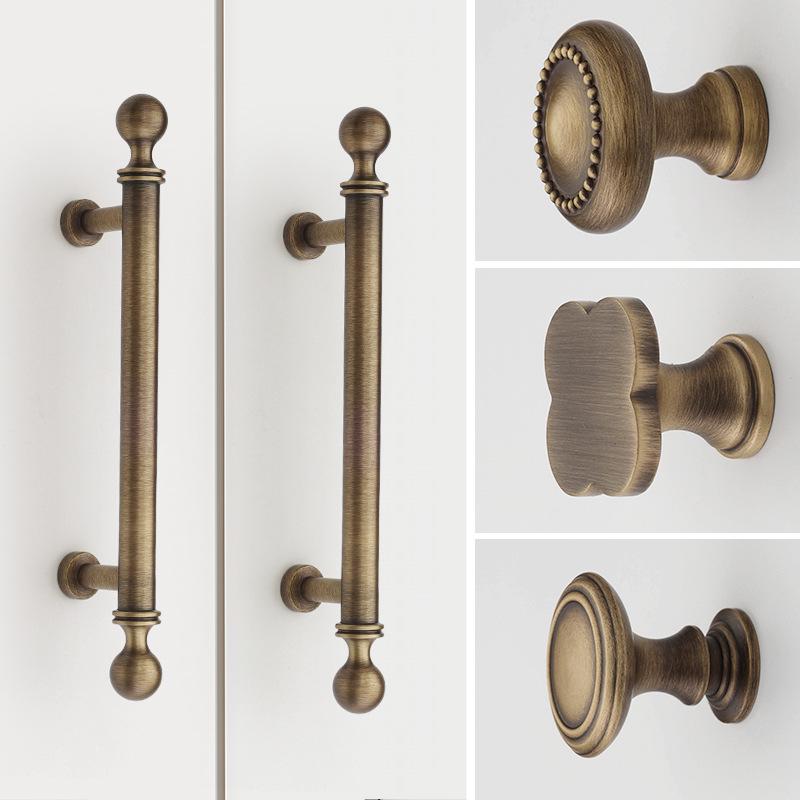 Antique Bronze American Retro Brass Cabinet and Wardrobe Drawer Handle
