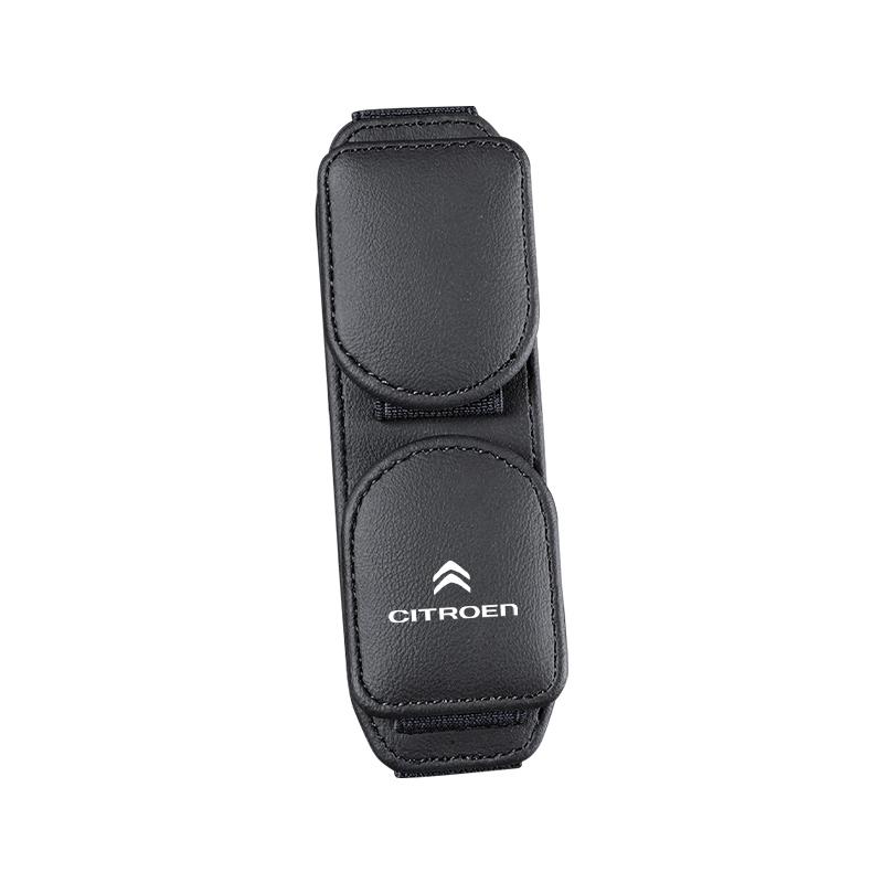 Leather Car Sun Visor Glasses Clip Eyeglass Holder Sunglasses For Citroen C5X e-C4 X e-C3 C4 C3 C5 Berlingo C-Elysee C-Crosser Akr256