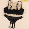 Sexy Women's Bra Panties Lace Set with Leg Rings Neck Rings Sex Underwear