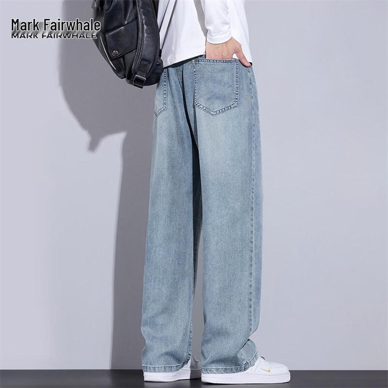 Mark Fairwhale Men's Tencel Ice Silk Straight Leg Jeans