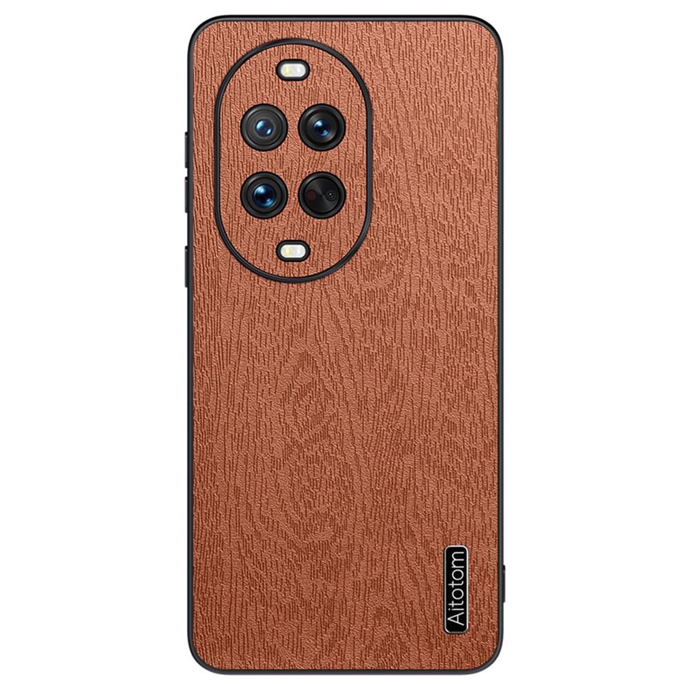 For Huawei Nova 14 Pro 5G Case Wood Texture PU Leather Coated PC TPU Phone Cover
