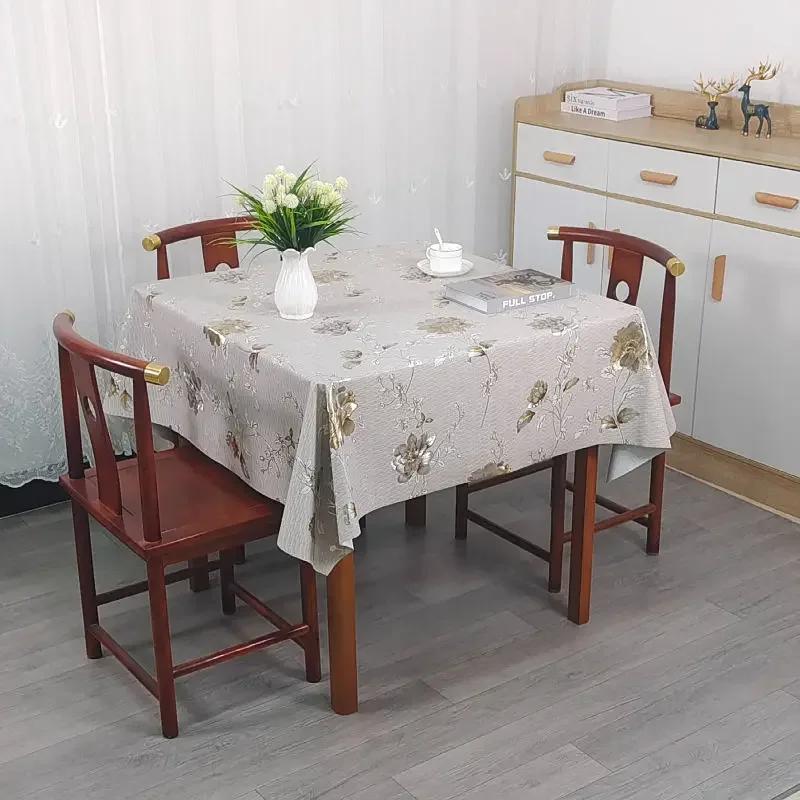 Square PVC Thickened Tablecloth Oil Proof Waterproof Scald Proof Wash Free Table Cloth Household Dining Table Coffee Table Cover