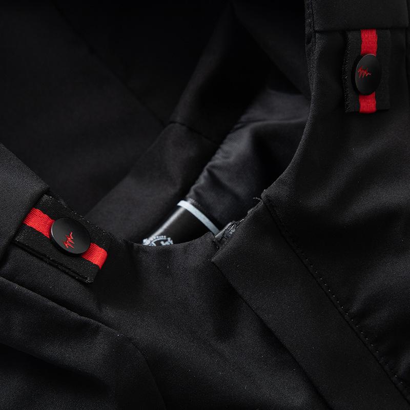 Men 's Jacket Mid -Length Hooded Windbreaker Casual Slim Jacket