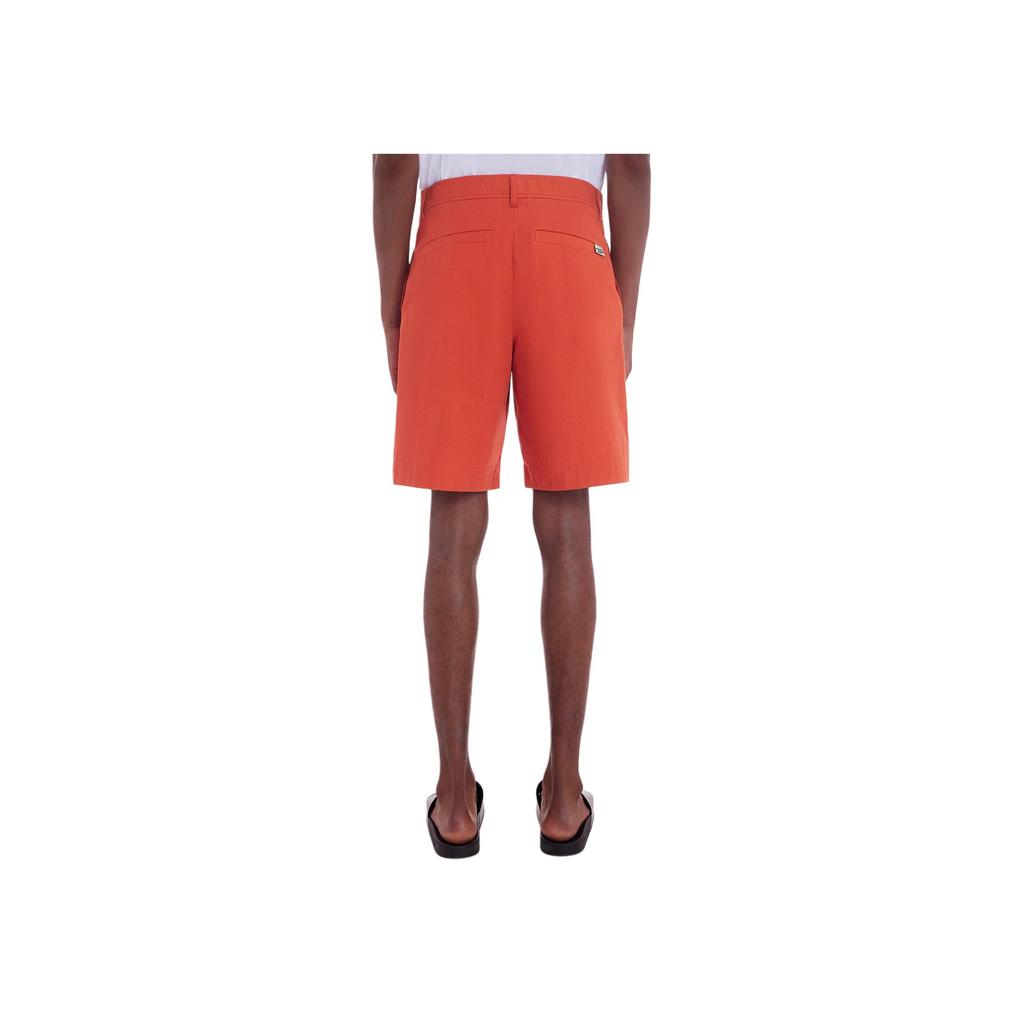 Maison Kitsune SS24 Solid Color Cotton Beach Casual Shorts Men Shorts Orange MM01402WW0074-P674